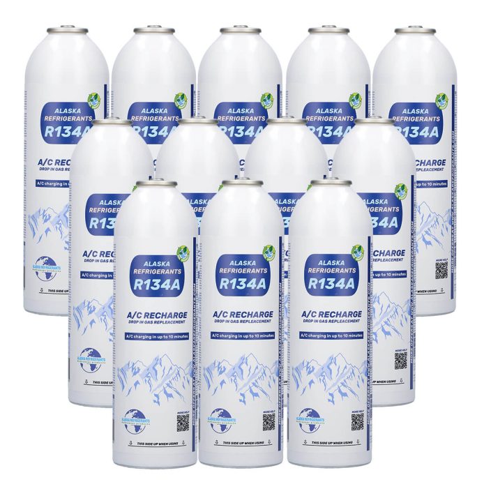 12 x refrigerante de sustitución R134a para vehículos: paquete de 12 para talleres