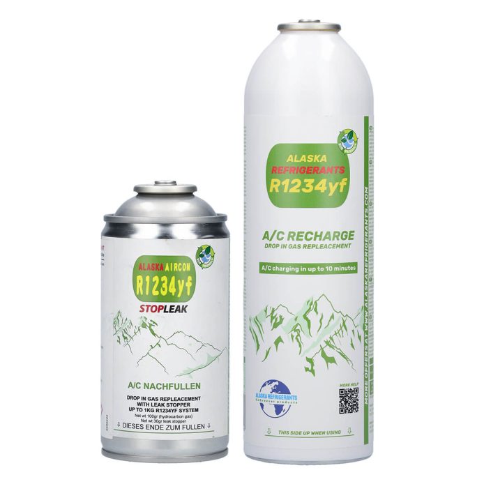 Refrigerante de sustitución R1234yf para vehículos + sellador